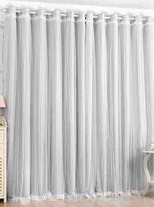 Rèm đơn hai lớp màu trơn, rèm cản sáng polyester hiện đại cho phòng ngủ và phòng khách - Màu Xám nhạt - Xem 5