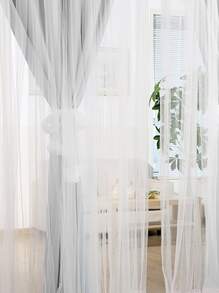 Rèm đơn hai lớp màu trơn, rèm cản sáng polyester hiện đại cho phòng ngủ và phòng khách - Màu Xám nhạt - Xem 4