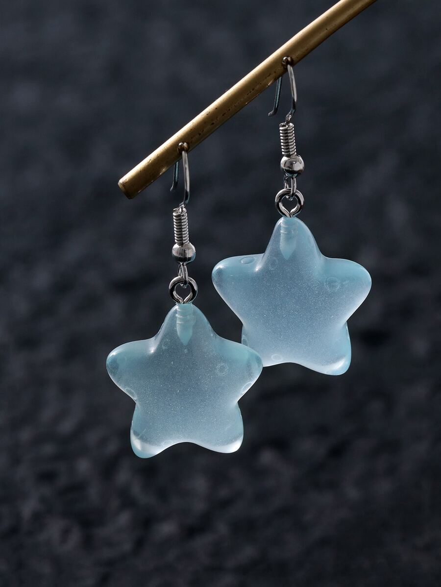 1 par Pendientes de moda de resina mar en forma de estrella colgante para mujeres , minimalista diseño , estilo , regalo para festival