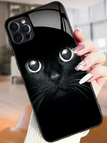 Tương thích với iPhone 16, 1 chiếc ốp lưng điện thoại TPU mềm màu đen, chống sốc và chống trầy xước, mỏng nhẹ, hình mèo ria mép, bảo vệ điện thoại di động cá tính, tương thích với dòng /Redmi/OPPO/OnePlus/Infinix - - Nhiều màu - Xem 1