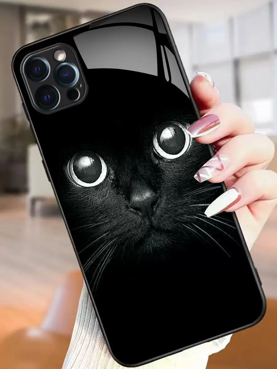 Tương thích với iPhone 16, 1 chiếc ốp lưng điện thoại TPU mềm màu đen, chống sốc và chống trầy xước, mỏng nhẹ, hình mèo ria mép, bảo vệ điện thoại di động cá tính, tương thích với dòng /Redmi/OPPO/OnePlus/Infinix - - Nhiều màu - Xem 1