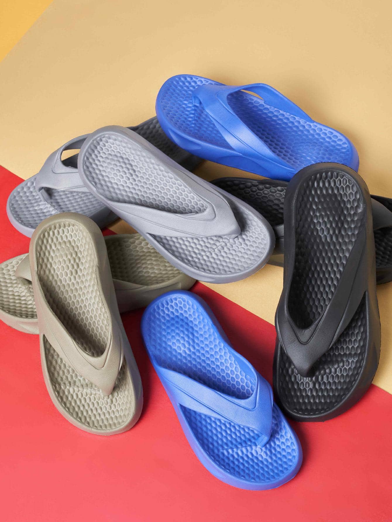 Flip Flops Men's Bathroom Shoes Beach Sandals Summer Thick Sole Slippers - Black - View 3