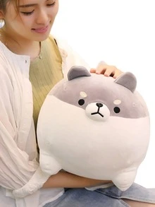 1入組30CMKawaii狗狗毛絨玩具枕頭填充的柔軟的動物枕頭迷人的狗狗沙發軟墊適合女孩寶寶生日禮物 - 灰色 - 查看 5