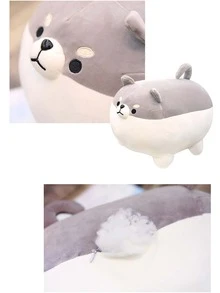 1入組30CMKawaii狗狗毛絨玩具枕頭填充的柔軟的動物枕頭迷人的狗狗沙發軟墊適合女孩寶寶生日禮物 - 灰色 - 查看 6