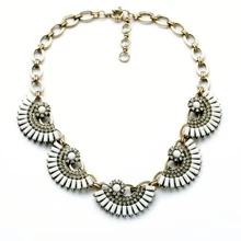 1入組復古時尚樹脂吊墜扇形項鍊,女士的派對配件禮品