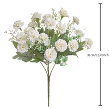 1入組20頭白色真實擬真花,婚禮真絲花卉花瓶滌綸假,適用於家庭擺設酒店裝飾情人節禮物母親節禮物生日禮物 - 白色 - 查看 5