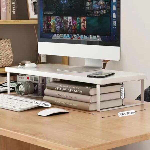 1pc 30cm/40cm Computer Monitor Stand Desk Riser With Storage Organizer For Office Neck Pain Prevention
