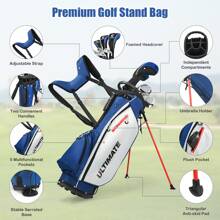 Men's Complete Golf Clubs Package Set 10 Pieces Includes Alloy Driver - Blue - View 3
