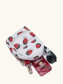 dulce con estampado de fresa alumno Mochila , de moda & ligero Mochila - Blanco - Ver 6