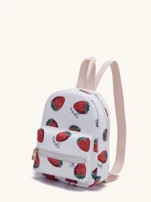 dulce con estampado de fresa alumno Mochila , de moda & ligero Mochila - Blanco - Ver 1