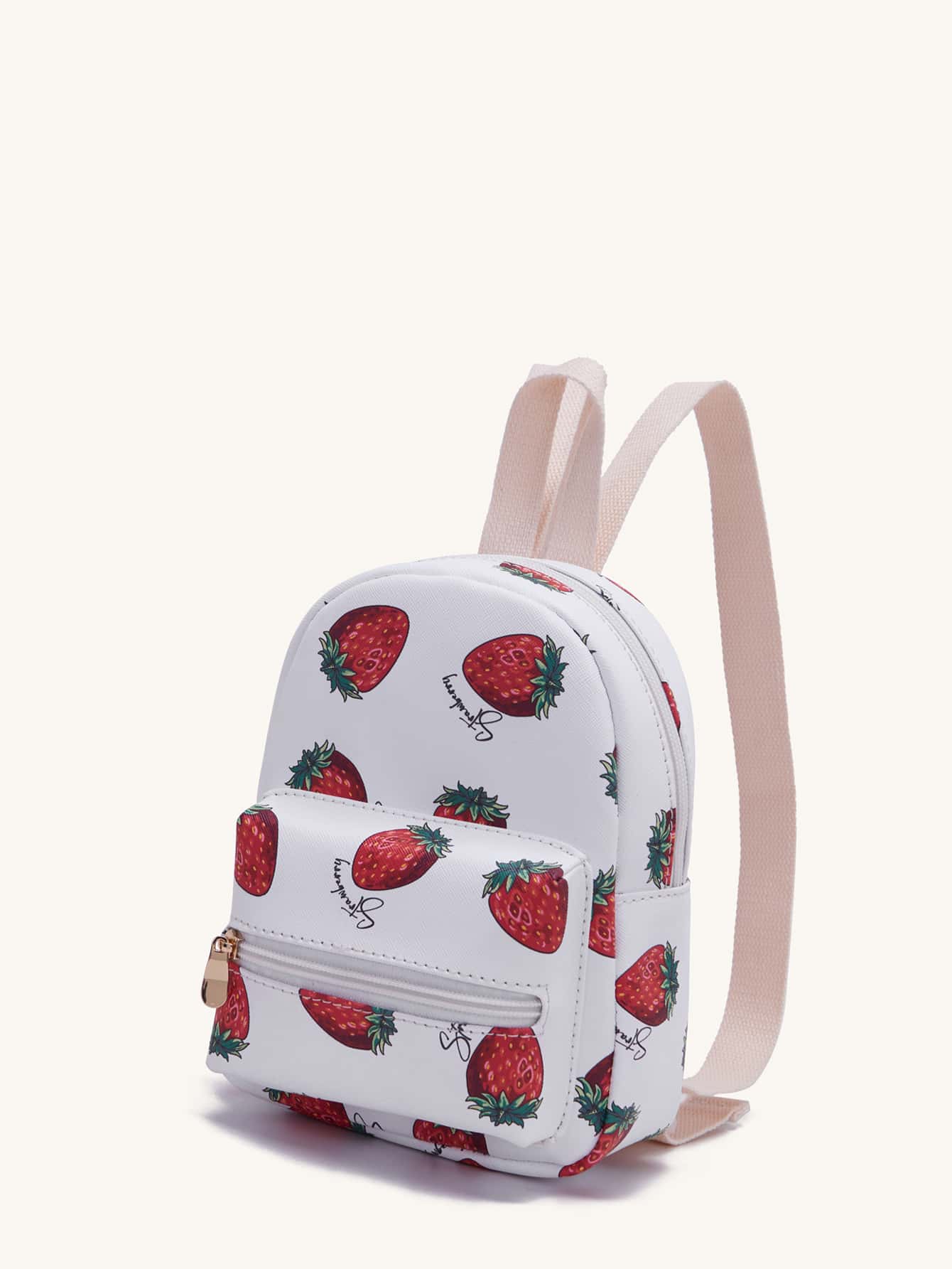 dulce con estampado de fresa alumno Mochila , de moda & ligero Mochila - Blanco - Ver 1