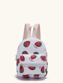 dulce con estampado de fresa alumno Mochila , de moda & ligero Mochila - Blanco - Ver 2