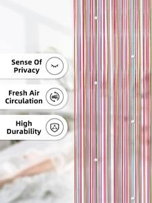 LaSyL 門口串珠窗簾，彩色水晶珠屏風家居隱私裝飾，適合客廳隔斷衣櫃門走廊入口 - 七彩色 - 查看 3