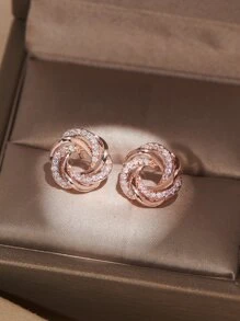 1 Par/2 Peças Brincos de Botão de Zircônia Elegantes, Simples e Versáteis para Mulheres, Presente para o Dia dos Namorados/Dia das Mães, Mamãe, Mãe, Dia das Mães, Presente