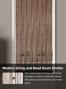 LaSyL 門口串珠窗簾，棕色，水晶珠屏風家居隱私裝飾，適合客廳隔斷衣櫃門走廊入口 - 棕色 - 查看 2