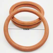 2入組時尚圓形木頭手鍊適合女士派對首飾類 - 杏色 - 查看 5