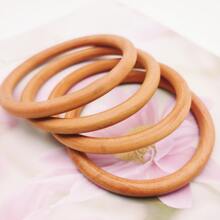 2入組時尚圓形木頭手鍊適合女士派對首飾類 - 杏色 - 查看 1