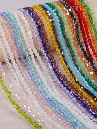 3/4/6mm Glass Crystal Bicone Beads DIY Trinkets Handmade Woven Clothing Accessories Loose Beads