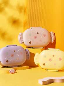 Topper Sweet Design Candy Lunch Box Lunch Box Bento With Handle And Cutlery Vacuum Sealed 2 Divisions 720ml School, Office, Work, Children, Students