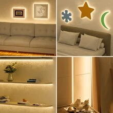 歐洲標準12v Cob低壓柔性燈條,3000k色溫、高亮度、無暗區,適用於臥室、衣櫃、酒櫃等照明,自粘式led燈條 - 黃色 - 查看 3