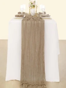 Cheesecloth Table Runner 10ft Gauze Boho Rustic Nude Cheese Cloth Table Runner For Wedding Bridal Shower Summer Decoration Best Gifts Birthday - Brown - View 1