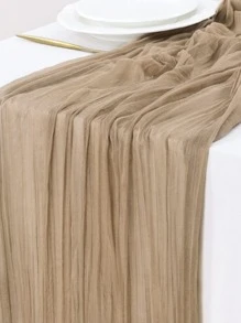 Cheesecloth Table Runner 10ft Gauze Boho Rustic Nude Cheese Cloth Table Runner For Wedding Bridal Shower Summer Decoration Best Gifts Birthday - Brown - View 3