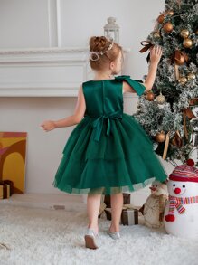 少女禮服公主裙花童蓬鬆薄紗蛋糕裙鋼琴派對演出主持儀式