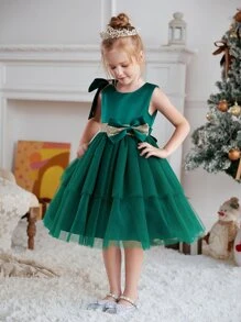 少女禮服公主裙花童蓬鬆薄紗蛋糕裙鋼琴派對演出主持儀式