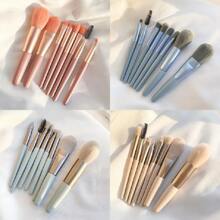 8pcs Mini Short Handle Makeup Brush Set With Envelope Bag, Portable & Soft Bristle For Beginners, Morandi Series,Brush Set,Makeup Brush Kit,Make Up Brush Set,Make Up Set Complete,Makeup Brush Set,Complete Makeup Kit,Brush Kit,Brushes Makeup Set,Makeup Gift Set - Apricot - View 2