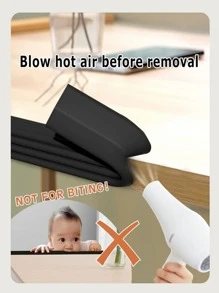 Edge Protection Strip, Multi-functional Childproofing Table Corner Guard Baby Thick Safety Bumper Strip With Adhesive, Suitable For Sharp Table Edge - Black - View 5