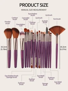 MAANGE 18pcs Professional Makeup Brush Set, Blush Brush, Foundation Brush, Eyeshadow Brush, Blending Brush, Highlighting Brush, Eyeliner Brush, Eyebrow Brushes,Soft Makeup Tools,Brush Set,Makeup Brush Kit,Make Up Brush Set,Make Up Set Complete,Makeup Brush Set,Complete Makeup Kit,Brush Kit,Brushes Makeup Set,Makeup Gift Set - Purple - View 3
