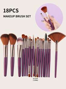 MAANGE 18pcs Professional Makeup Brush Set, Blush Brush, Foundation Brush, Eyeshadow Brush, Blending Brush, Highlighting Brush, Eyeliner Brush, Eyebrow Brushes,Soft Makeup Tools,Brush Set,Makeup Brush Kit,Make Up Brush Set,Make Up Set Complete,Makeup Brush Set,Complete Makeup Kit,Brush Kit,Brushes Makeup Set,Makeup Gift Set - Purple - View 2