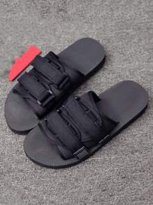 男士可調式 Eva 海灘人字拖,戶外休閒夏季涼鞋,時尚黑色涼鞋,搭配彈性涼鞋,男士人字拖,情侶沙灘拖鞋 - 黑色 - 查看 6