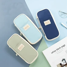 1pc Expandable Pencil Case With Compartments, Large Capacity Pencil Cases Pencil Bag Pouch, Portable Pencil Case Large School Stationery Organizer, Makeup Cosmetic Bag - Navy Blue - View 2