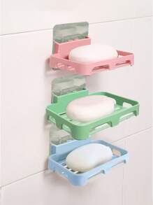 1pc Plastic Wall-mounted Drainage Soap Dish