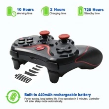 1入黑紅色Terios T3藍牙無線遊戲手柄，適用於PC、iPhone、PS、Switch和Android手機 - 黑紅色 - 查看 2