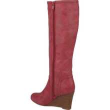 Womens Langly Wide Calf Wedge Knee High Boots - 紅色 - 查看 2