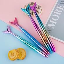4pcs/set Mermaid Design Multifunctional Neutral Pen For Students, Office, And Test Takers - Multicolor - View 1