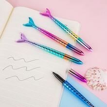 4pcs/set Mermaid Design Multifunctional Neutral Pen For Students, Office, And Test Takers - Multicolor - View 4