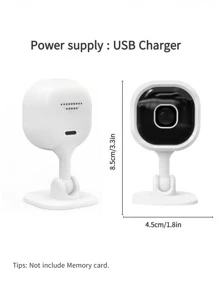 1pc Pet Monitoring Camera With Night Vision Function, Suitable For Home Pet Safety Supervision - Black and White - View 10
