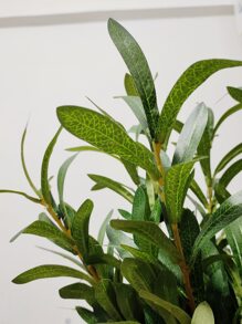 MEHELANY 5支人造橄榄枝绿植，仿真橄榄叶丝绸植物，适用于婚礼拱门装饰、桌面花艺摆设、花瓶填充、家居派对装饰 - 綠色 - 查看 4