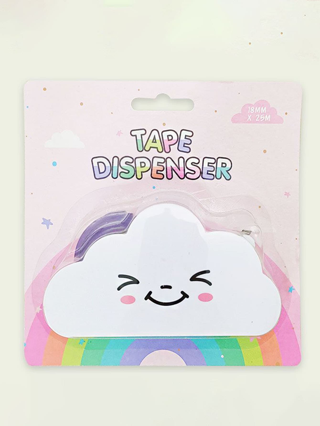1入組彩虹雲朵造型織帶切片機分配器,可愛桌子膠帶台,剪貼簿工具