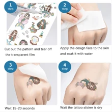 10入組兒童卡通動物圖案臨時紋身貼紙,防水且防汗