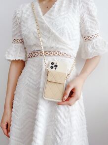 1个时尚优雅简约卡包斜挎手机壳，配有可调节可拆卸肩带，兼容苹果XR/XS Max/7P/8P/11/12/13/14/15/11Pro/12Pro/13Pro/14Pro/15Pro/16Pro/14Plus/15Plus/16Plus/12ProMax/13ProMax/14ProMax/15ProMax/16ProMax/17/17Pro/17ProMax。可容纳2张卡片，可斜挎佩戴。 - 彩色 - 查看 4