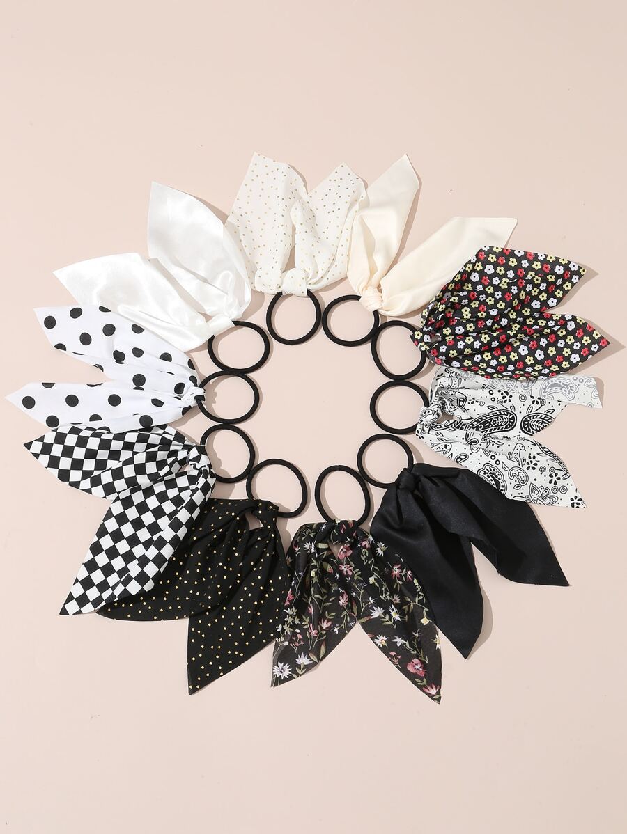 10入組深色流蘇髮圈，適用於髮型裝飾波希米亞風格