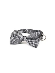 1pc Checkered Bowknot Pet Collar For Cats And Dogs - Burgundy - View 8