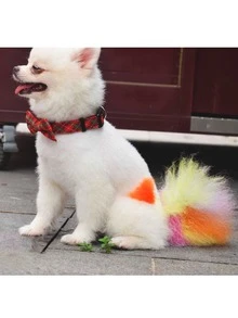 1pc Checkered Bowknot Pet Collar For Cats And Dogs - Burgundy - View 6