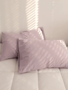 1pair Delicate Polyester Light Purple Cushion Covers (pillow Core Not Included) - Mauve Purple - View 4