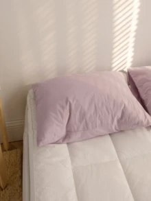 1pair Delicate Polyester Light Purple Cushion Covers (pillow Core Not Included) - Mauve Purple - View 3