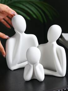 1 件树脂情侣雕塑装饰小雕像适用于客厅、电视柜、书桌最佳礼物 - 白色 - 查看 2